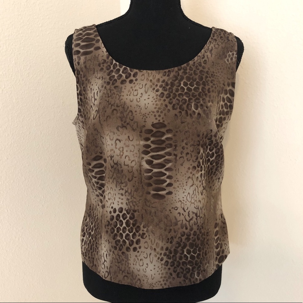 Sag Harbor Snakeskin Sleeveless Blouse